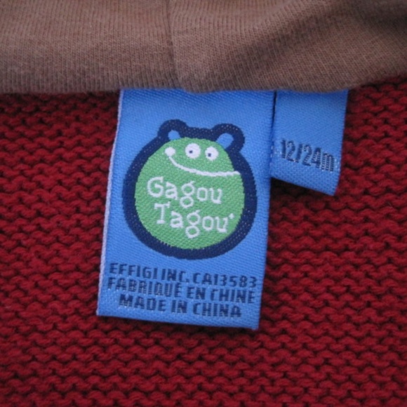 Gagou Tagou Infant Hooded Knit Cape - Picture 8 of 10